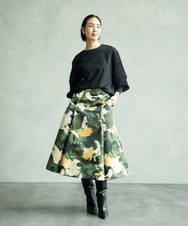 F6KAD18190 MICHEL KLEIN(小さいサイズ)(メゾン ドゥ サンク) [小さいサイズ]パフスリーブ異素材カットソー ライトグレー