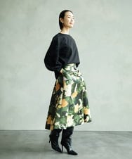 F6KAD18190 MICHEL KLEIN(小さいサイズ)(メゾン ドゥ サンク) [小さいサイズ]パフスリーブ異素材カットソー ライトグレー