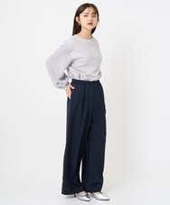 F6KAD18190 MICHEL KLEIN(小さいサイズ)(メゾン ドゥ サンク) [小さいサイズ]パフスリーブ異素材カットソー ライトグレー