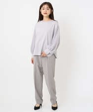 F6KAD18190 MICHEL KLEIN(小さいサイズ)(メゾン ドゥ サンク) [小さいサイズ]パフスリーブ異素材カットソー ライトグレー