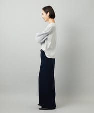 F6KAD18190 MICHEL KLEIN(小さいサイズ)(メゾン ドゥ サンク) [小さいサイズ]パフスリーブ異素材カットソー ライトグレー