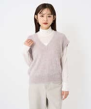 F6KAD19130 MICHEL KLEIN(小さいサイズ)(メゾン ドゥ サンク) [小さいサイズ]［レイヤードにおすすめ］シアーハイネックカットソー ブラウン