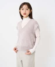 F6KAD19130 MICHEL KLEIN(小さいサイズ)(メゾン ドゥ サンク) [小さいサイズ]［レイヤードにおすすめ］シアーハイネックカットソー ブラウン