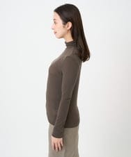 F6KAD19130 MICHEL KLEIN(小さいサイズ)(メゾン ドゥ サンク) [小さいサイズ]［レイヤードにおすすめ］シアーハイネックカットソー ブラウン