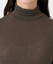 F6KAD19130 MICHEL KLEIN(小さいサイズ)(メゾン ドゥ サンク) [小さいサイズ]［レイヤードにおすすめ］シアーハイネックカットソー ブラウン