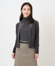 F6KAD19130 MICHEL KLEIN(小さいサイズ)(メゾン ドゥ サンク) [小さいサイズ]［レイヤードにおすすめ］シアーハイネックカットソー ブラウン