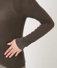 F6KAD19130 MICHEL KLEIN(小さいサイズ)(メゾン ドゥ サンク) [小さいサイズ]［レイヤードにおすすめ］シアーハイネックカットソー ブラウン