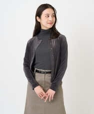 F6KAD19130 MICHEL KLEIN(小さいサイズ)(メゾン ドゥ サンク) [小さいサイズ]［レイヤードにおすすめ］シアーハイネックカットソー ブラウン