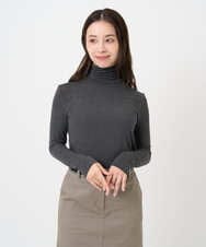 F6KAD19130 MICHEL KLEIN(小さいサイズ)(メゾン ドゥ サンク) [小さいサイズ]［レイヤードにおすすめ］シアーハイネックカットソー ブラウン