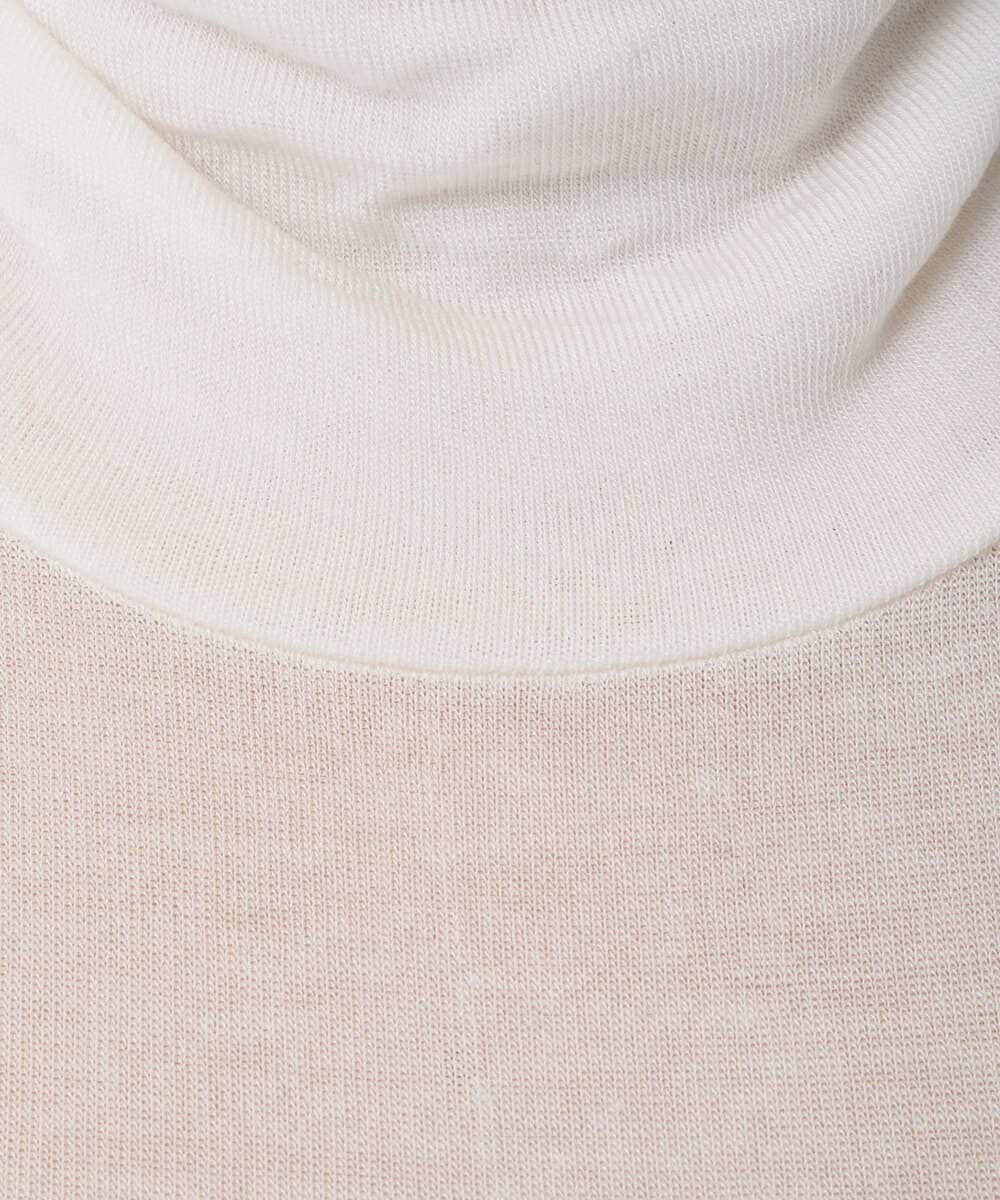 F6KAD19130 MICHEL KLEIN(小さいサイズ)(メゾン ドゥ サンク) [小さいサイズ]［レイヤードにおすすめ］シアーハイネックカットソー ブラウン