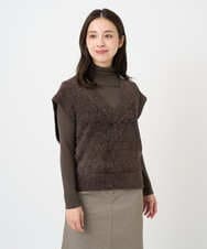 F6KAD19130 MICHEL KLEIN(小さいサイズ)(メゾン ドゥ サンク) [小さいサイズ]［レイヤードにおすすめ］シアーハイネックカットソー ブラウン