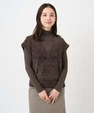 F6KAD19130 MICHEL KLEIN(小さいサイズ)(メゾン ドゥ サンク) [小さいサイズ]［レイヤードにおすすめ］シアーハイネックカットソー ブラウン