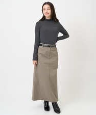 F6KAD19130 MICHEL KLEIN(小さいサイズ)(メゾン ドゥ サンク) [小さいサイズ]［レイヤードにおすすめ］シアーハイネックカットソー ブラウン