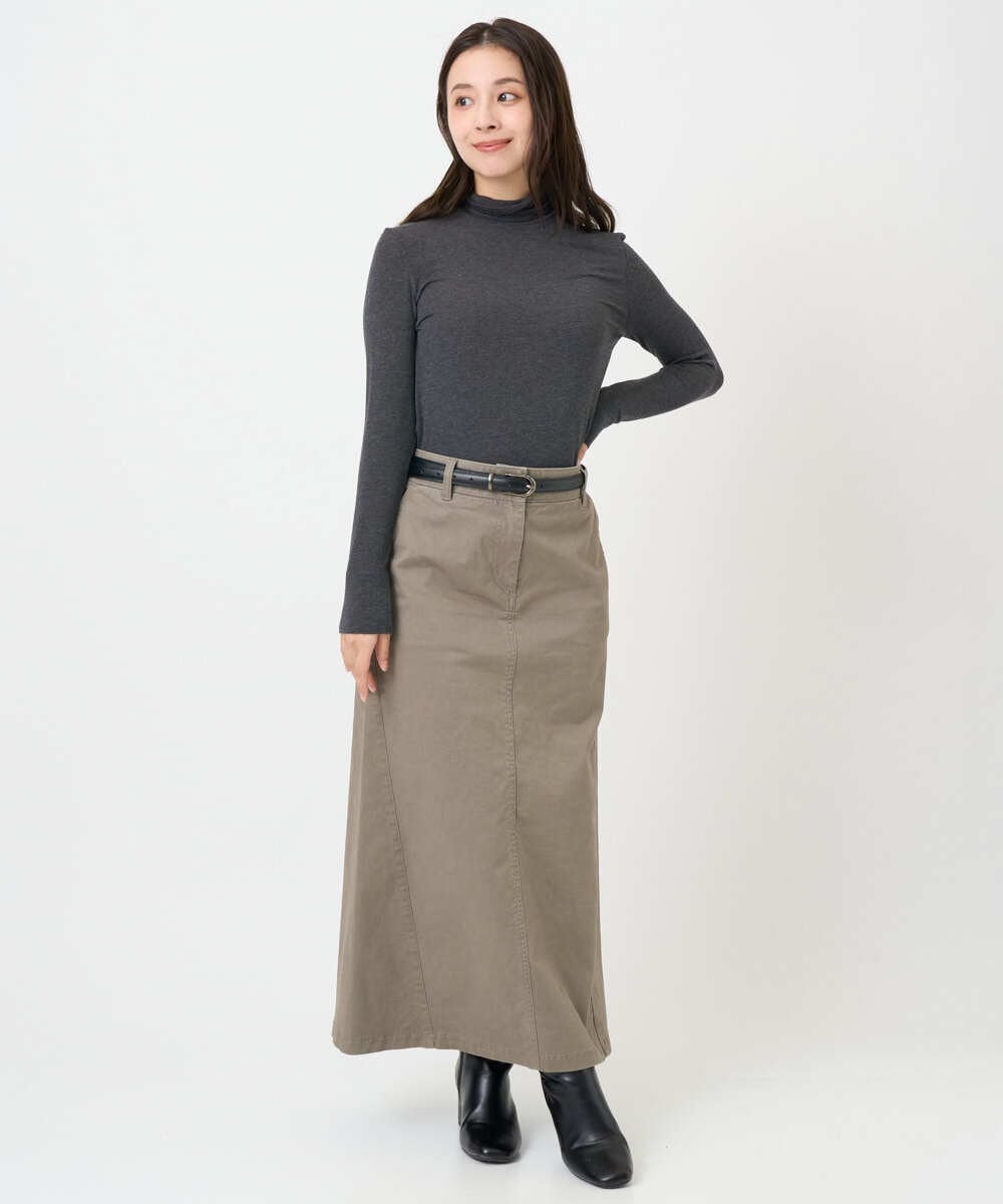 F6KAD19130 MICHEL KLEIN(小さいサイズ)(メゾン ドゥ サンク) [小さいサイズ]［レイヤードにおすすめ］シアーハイネックカットソー ブラウン