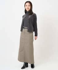 F6KAD19130 MICHEL KLEIN(小さいサイズ)(メゾン ドゥ サンク) [小さいサイズ]［レイヤードにおすすめ］シアーハイネックカットソー ブラウン