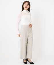 F6KAD19130 MICHEL KLEIN(小さいサイズ)(メゾン ドゥ サンク) [小さいサイズ]［レイヤードにおすすめ］シアーハイネックカットソー ブラウン