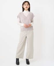 F6KAD19130 MICHEL KLEIN(小さいサイズ)(メゾン ドゥ サンク) [小さいサイズ]［レイヤードにおすすめ］シアーハイネックカットソー ブラウン