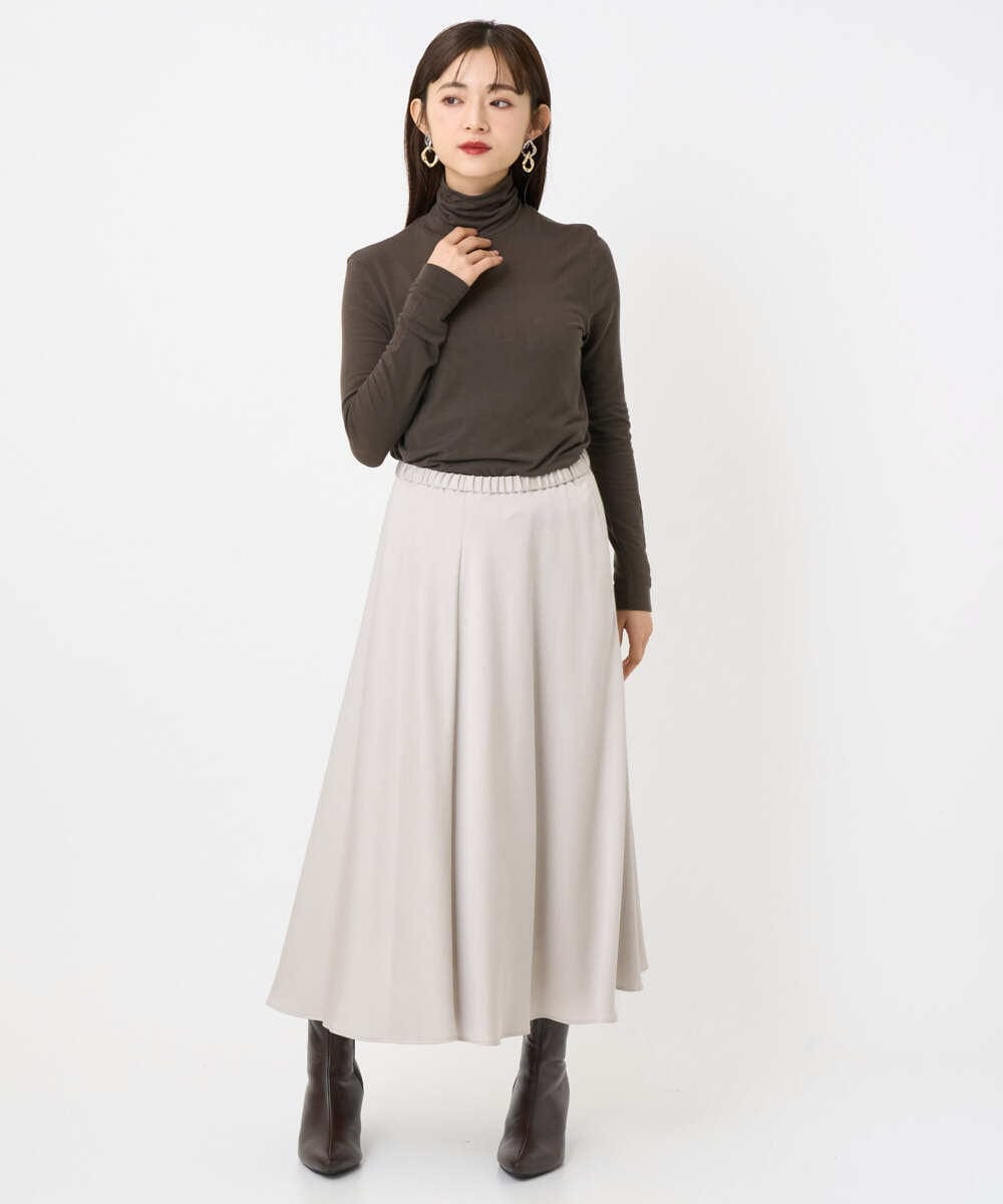 F6KAD19130 MICHEL KLEIN(小さいサイズ)(メゾン ドゥ サンク) [小さいサイズ]［レイヤードにおすすめ］シアーハイネックカットソー ブラウン