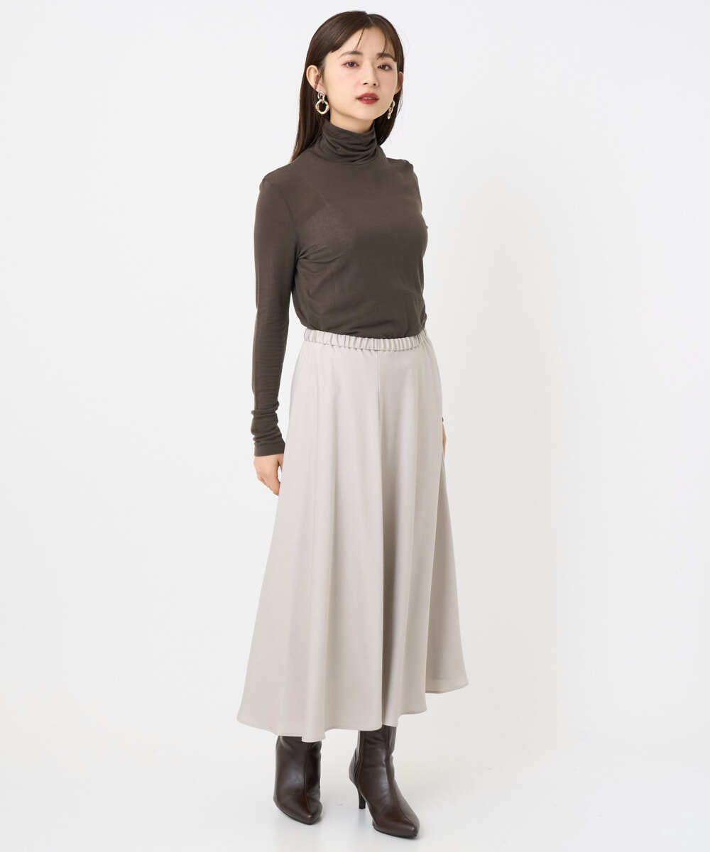 F6KAD19130 MICHEL KLEIN(小さいサイズ)(メゾン ドゥ サンク) [小さいサイズ]［レイヤードにおすすめ］シアーハイネックカットソー ブラウン