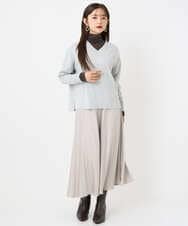 F6KAD19130 MICHEL KLEIN(小さいサイズ)(メゾン ドゥ サンク) [小さいサイズ]［レイヤードにおすすめ］シアーハイネックカットソー ブラウン