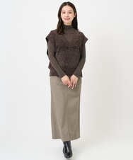 F6KAD19130 MICHEL KLEIN(小さいサイズ)(メゾン ドゥ サンク) [小さいサイズ]［レイヤードにおすすめ］シアーハイネックカットソー ブラウン