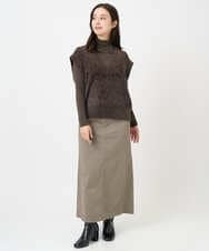 F6KAD19130 MICHEL KLEIN(小さいサイズ)(メゾン ドゥ サンク) [小さいサイズ]［レイヤードにおすすめ］シアーハイネックカットソー ブラウン