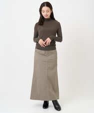 F6KAD19130 MICHEL KLEIN(小さいサイズ)(メゾン ドゥ サンク) [小さいサイズ]［レイヤードにおすすめ］シアーハイネックカットソー ブラウン