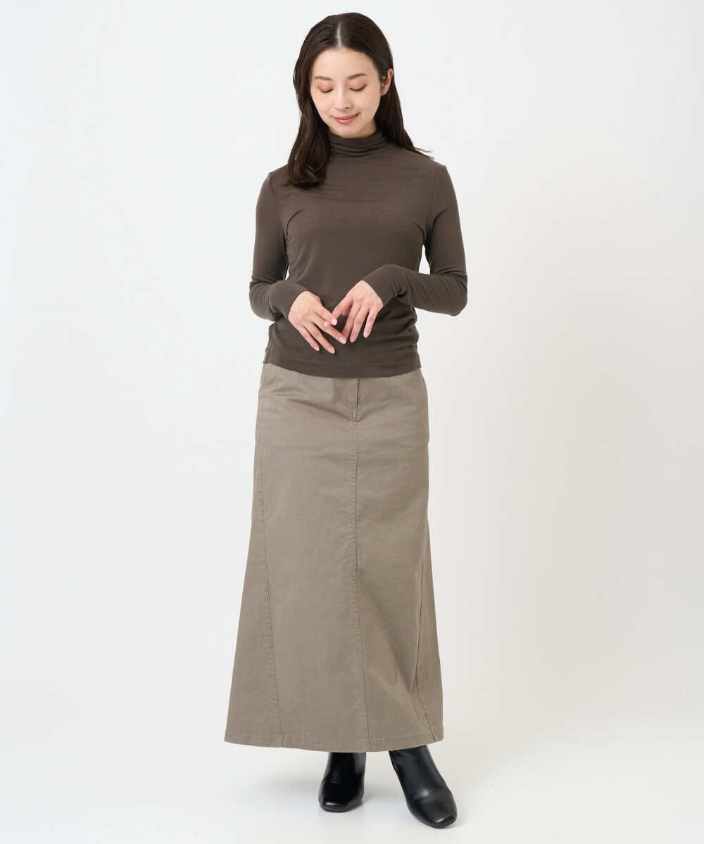 F6KAD19130 MICHEL KLEIN(小さいサイズ)(メゾン ドゥ サンク) [小さいサイズ]［レイヤードにおすすめ］シアーハイネックカットソー ブラウン