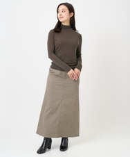 F6KAD19130 MICHEL KLEIN(小さいサイズ)(メゾン ドゥ サンク) [小さいサイズ]［レイヤードにおすすめ］シアーハイネックカットソー ブラウン