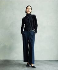 F6KAD19130 MICHEL KLEIN(小さいサイズ)(メゾン ドゥ サンク) [小さいサイズ]［レイヤードにおすすめ］シアーハイネックカットソー ブラウン