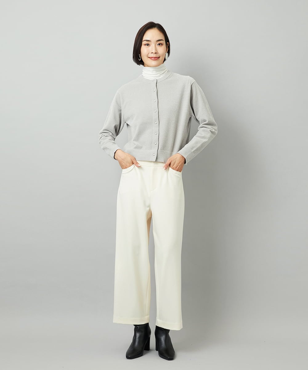 F6KAD19130 MICHEL KLEIN(小さいサイズ)(メゾン ドゥ サンク) [小さいサイズ]［レイヤードにおすすめ］シアーハイネックカットソー ブラウン