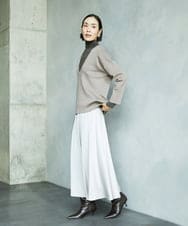 F6KAD19130 MICHEL KLEIN(小さいサイズ)(メゾン ドゥ サンク) [小さいサイズ]［レイヤードにおすすめ］シアーハイネックカットソー ブラウン