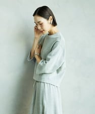 F6KAD60190 MICHEL KLEIN(小さいサイズ)(メゾン ドゥ サンク) [小さいサイズ]ラメ裏毛プルオーバー ライトグレー