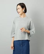 F6KAD60190 MICHEL KLEIN(小さいサイズ)(メゾン ドゥ サンク) [小さいサイズ]ラメ裏毛プルオーバー ライトグレー
