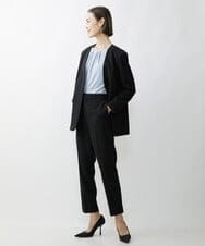 F6KAV33190 MICHEL KLEIN(小さいサイズ)(メゾン ドゥ サンク) [小さいサイズ]ジョーゼットライクブラウソー/スーツのインナーに ライトブルー(40)