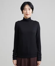F6KAV34130 MICHEL KLEIN(小さいサイズ)(メゾン ドゥ サンク) [小さいサイズ]カシミヤ混ハイネックカットソー（新色追加/レイヤードにおすすめ） ブラック(94)