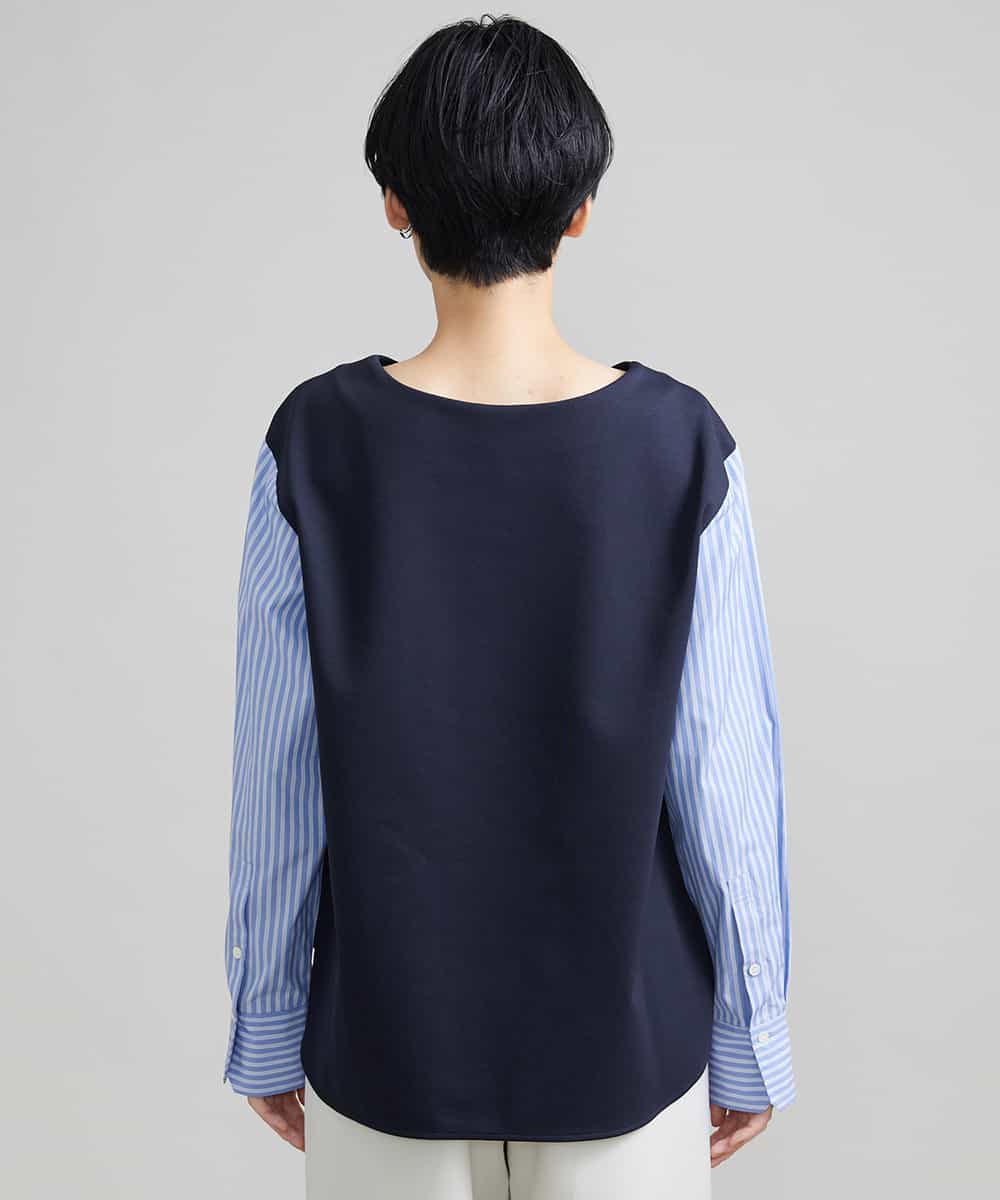F6KAV36170 MICHEL KLEIN(小さいサイズ)(メゾン ドゥ サンク) [小さいサイズ]シャツ切り替えポンチカットソー ベージュ(82)
