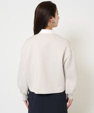 F6KDA03230 MICHEL KLEIN(小さいサイズ)(メゾン ドゥ サンク) [小さいサイズ]2WAYジップカーデプルオーバー ライトグレー