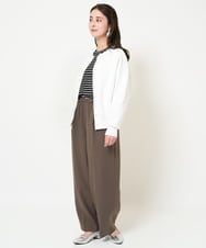 F6KDA28169 MICHEL KLEIN(小さいサイズ)(メゾン ドゥ サンク) [小さいサイズ]ワンポイント刺繍ロングスリーブカットソー ライトブルー(ボーダー)