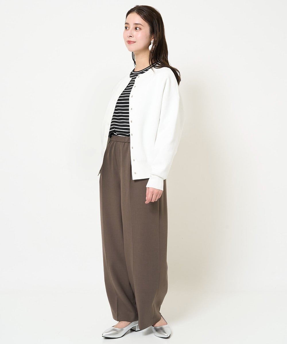 F6KDA28169 MICHEL KLEIN(小さいサイズ)(メゾン ドゥ サンク) [小さいサイズ]ワンポイント刺繍ロングスリーブカットソー ライトブルー(ボーダー)