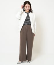F6KDA28169 MICHEL KLEIN(小さいサイズ)(メゾン ドゥ サンク) [小さいサイズ]ワンポイント刺繍ロングスリーブカットソー ライトブルー(ボーダー)