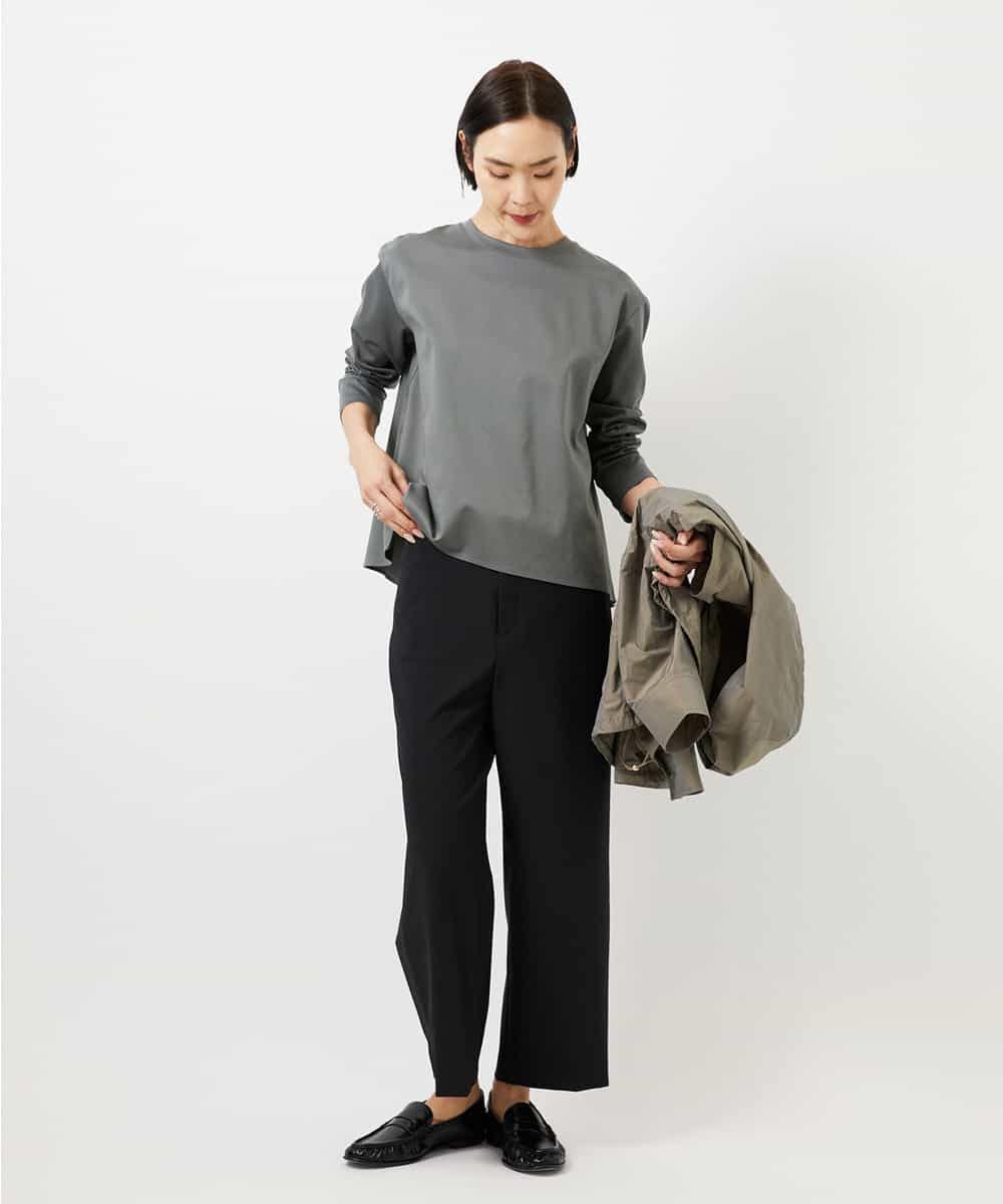 F6KDD10170 MICHEL KLEIN(小さいサイズ)(メゾン ドゥ サンク) [小さいサイズ]バックフレアカットソー カーキ