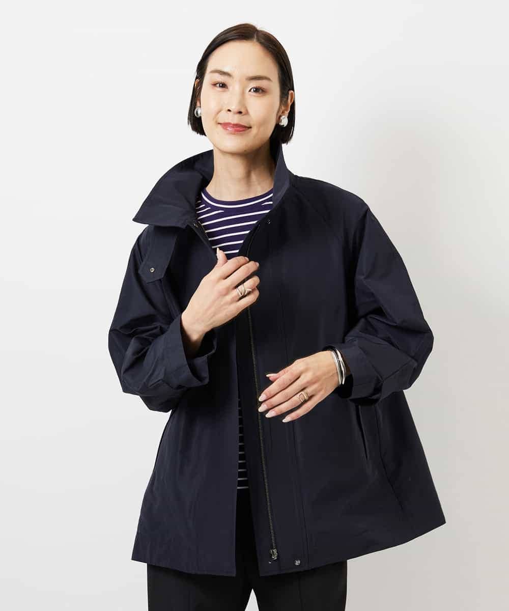 F6KDE10180 MICHEL KLEIN(小さいサイズ)(メゾン ドゥ サンク) [小さいサイズ]ボーダーバックフレアカットソー ネイビー