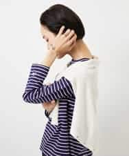 F6KDE10180 MICHEL KLEIN(小さいサイズ)(メゾン ドゥ サンク) [小さいサイズ]ボーダーバックフレアカットソー ネイビー