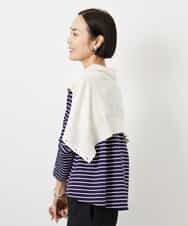 F6KDE10180 MICHEL KLEIN(小さいサイズ)(メゾン ドゥ サンク) [小さいサイズ]ボーダーバックフレアカットソー ネイビー