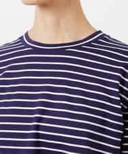 F6KDE10180 MICHEL KLEIN(小さいサイズ)(メゾン ドゥ サンク) [小さいサイズ]ボーダーバックフレアカットソー ネイビー