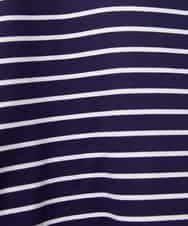 F6KDE10180 MICHEL KLEIN(小さいサイズ)(メゾン ドゥ サンク) [小さいサイズ]ボーダーバックフレアカットソー ネイビー