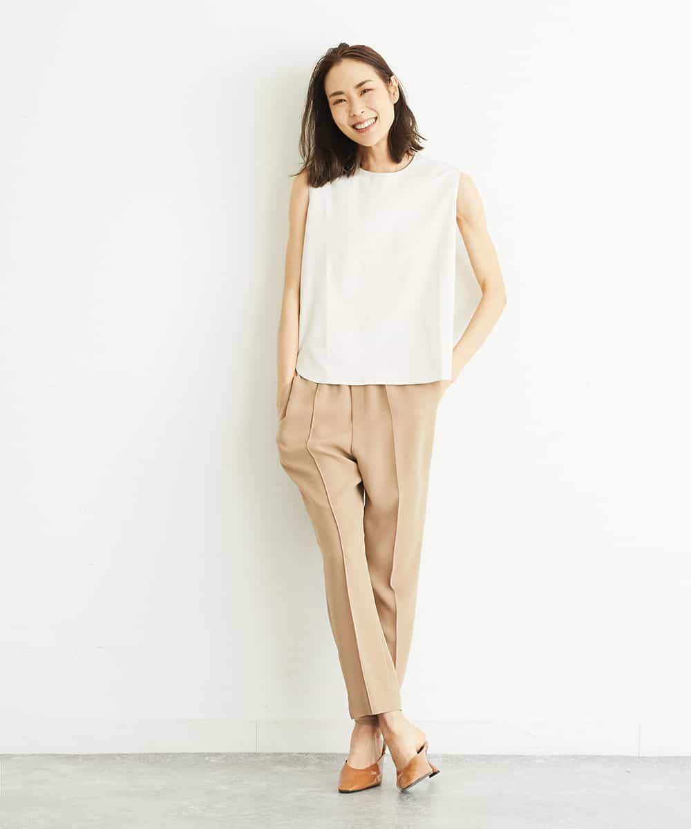 洗える】コットンノースリーブカットソー(小さいサイズ)(カットソー・Tシャツ) MICHEL KLEIN(小さいサイズ)(メゾン ドゥ  サンク)｜イトキンオンラインストア