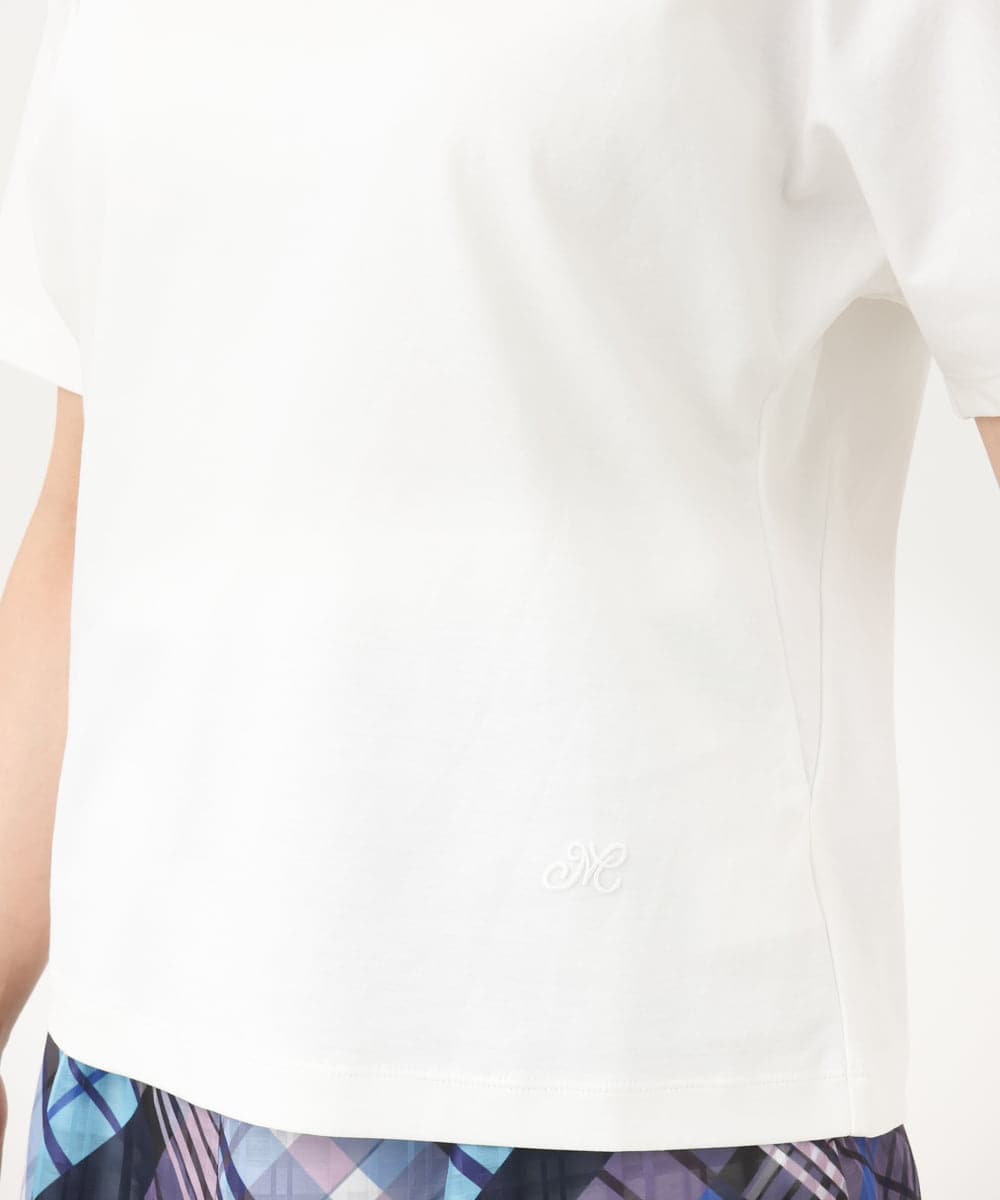 F6KGA05150 MICHEL KLEIN(小さいサイズ)(メゾン ドゥ サンク) [小さいサイズ]ワンポイント刺繍Tシャツ ホワイト