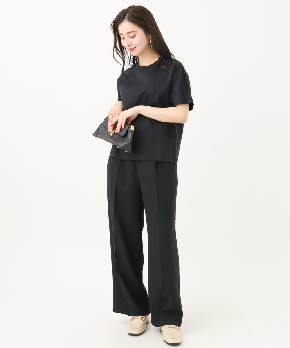 F6KGA05150 MICHEL KLEIN(小さいサイズ)(メゾン ドゥ サンク) [小さいサイズ]ワンポイント刺繍Tシャツ ホワイト